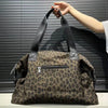 Women's Fashion Large Safety Pin Decorated Shoulder Bag, Leopard Print Street Style Crossbody City Bag