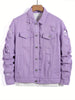 Men light purple denim jacket
