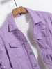 Men light purple denim jacket