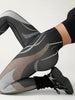 High-Waist Seamless Yoga Leggings with Mesh Panels for Butt Lifting