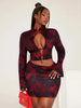Elegant Chinese Style Black and Red Dragon Print