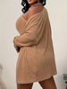Women's casual solid color off-shoulder cardigan