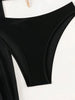 Women'S Solid Color Tie-Top Bikini Set with Long Skirt