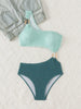Elegant Mint Green One-Shoulder Crop Top Swimsuit