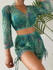 Chic 4pcs Bikini Set with Long Sleeve Cover-