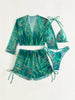 Chic 4pcs Bikini Set with Long Sleeve Cover-