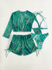 Chic 4pcs Bikini Set with Long Sleeve Cover-