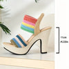 Women's Rainbow Woven Striped Platform Sandals