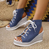 New Women's Fashion Lace-Up Wedge Sandals