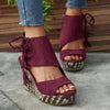 Women's Thick Sole Open-Toe Sandals with Zipper Closure