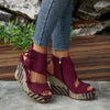 Women's Thick Sole Open-Toe Sandals with Zipper Closure