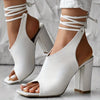 Guangdong Thick Heel Open-Toe Laced High Heel Sandals