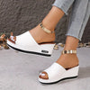 Women's Chic White Platform Slide Sandals