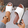 Women's Chic White Platform Slide Sandals