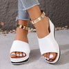 Women's Chic White Platform Slide Sandals