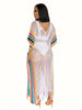Women's Elegant White Hollow-Out V-Neck