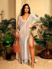 Women's Elegant White Hollow-Out V-Neck