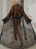 A Two-Piece Set of Sexy Lace-Garbed Black Sleepwear