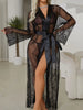 A Two-Piece Set of Sexy Lace-Garbed Black Sleepwear