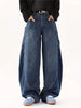 Men'S American Street Style Washed Distressed Straight Cut Loose Fit Jeans