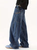 Men'S American Street Style Washed Distressed Straight Cut Loose Fit Jeans
