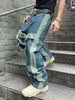 American high street niche design frayed hem loose jeans