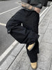 Unisex High-Waisted Denim Cargo Pants