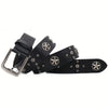 Punk Rock Belt with Five-Pointed Star Studs &amp; Square Alloy Buckle