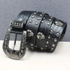 Y2K Skull Rivet Western Cowboy Faux Leather Belt