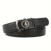 Men'S Black Skull Buckle Belt