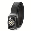 Men'S Black Skull Buckle Belt