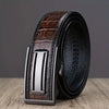 Men'S Classic Leather Belt with Metal Buckle