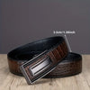 Men'S Classic Leather Belt with Metal Buckle