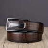 Men'S Classic Leather Belt with Metal Buckle
