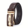 Men'S Crocodile Pattern Faux Leather Belt