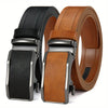 Men's Vintage Faux Leather Ratchet Belts with Automatic Buckle