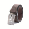 BH Men's Vintage-Style Black Faux Leather Belt