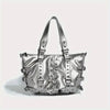 Silver Elegant Punk Rivet Design Tote Bag