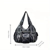 Y2K Style Women's Tote Bag - Black Synthetic Synthetic Leather