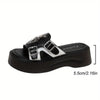 Women'S Gothic Skull &amp; Chain Accent Slide Sandals