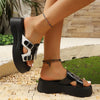 Women'S Gothic Skull &amp; Chain Accent Slide Sandals