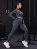 Seamless Thumb Hole Zip-Up Yoga Set