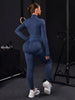 Seamless Thumb Hole Zip-Up Yoga Set