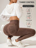 Coffee-Colored Bohemian Seamless High-Waisted Yoga Pants
