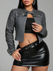 Women'S Stylish Color Block Jacket with Zipper Details