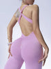 Women'S Pink Ruched Crop Top &amp; Flared Leggings Set