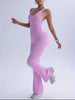 Women'S Pink Ruched Crop Top &amp; Flared Leggings Set