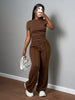 Brown top and pants for women
