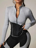 Women'S High-Neck Color-Block Workout Set