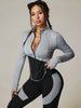 Women'S High-Neck Color-Block Workout Set